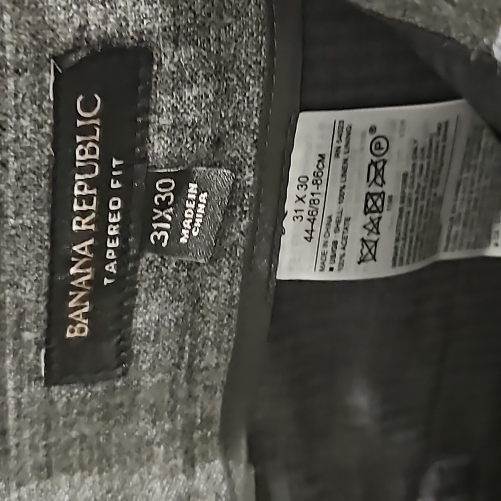 Linen dress pants Grey banana republic mens 31x30 tapered fit euc